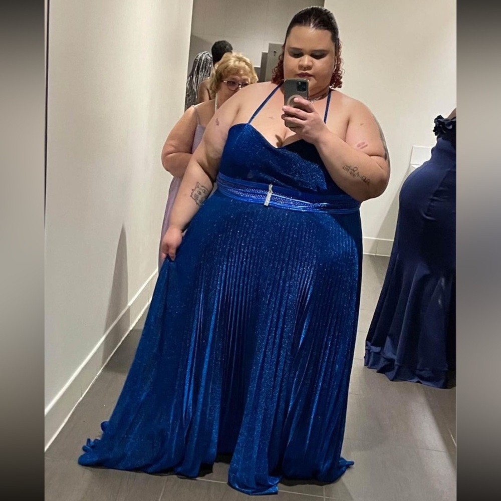 Plus Size Blue Formal Gown